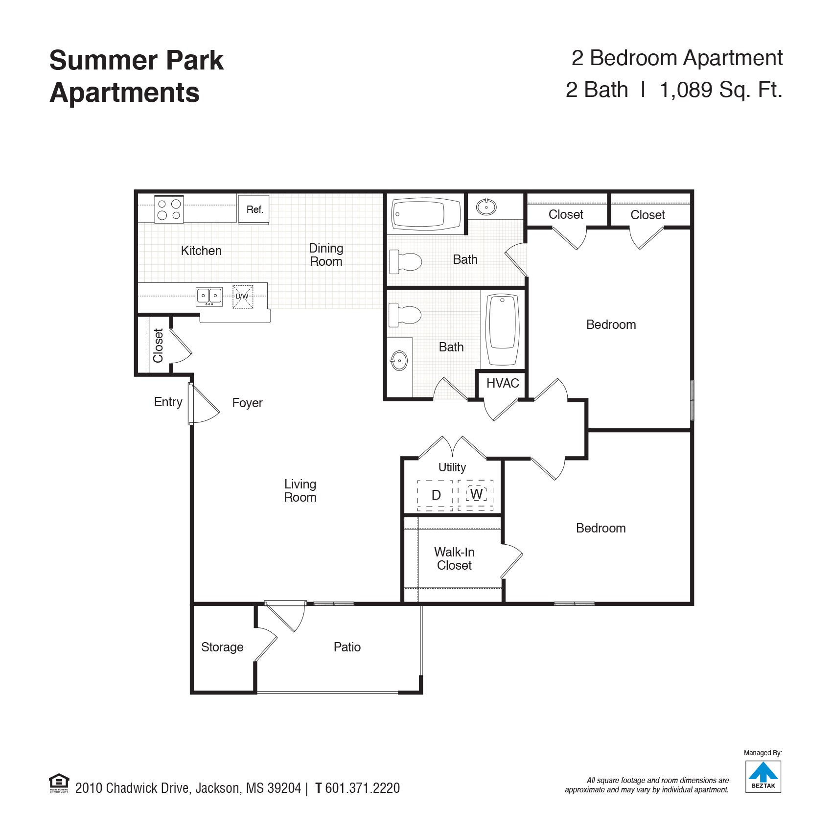 Floor Plans of Summer Park Apartments in Jackson, MS